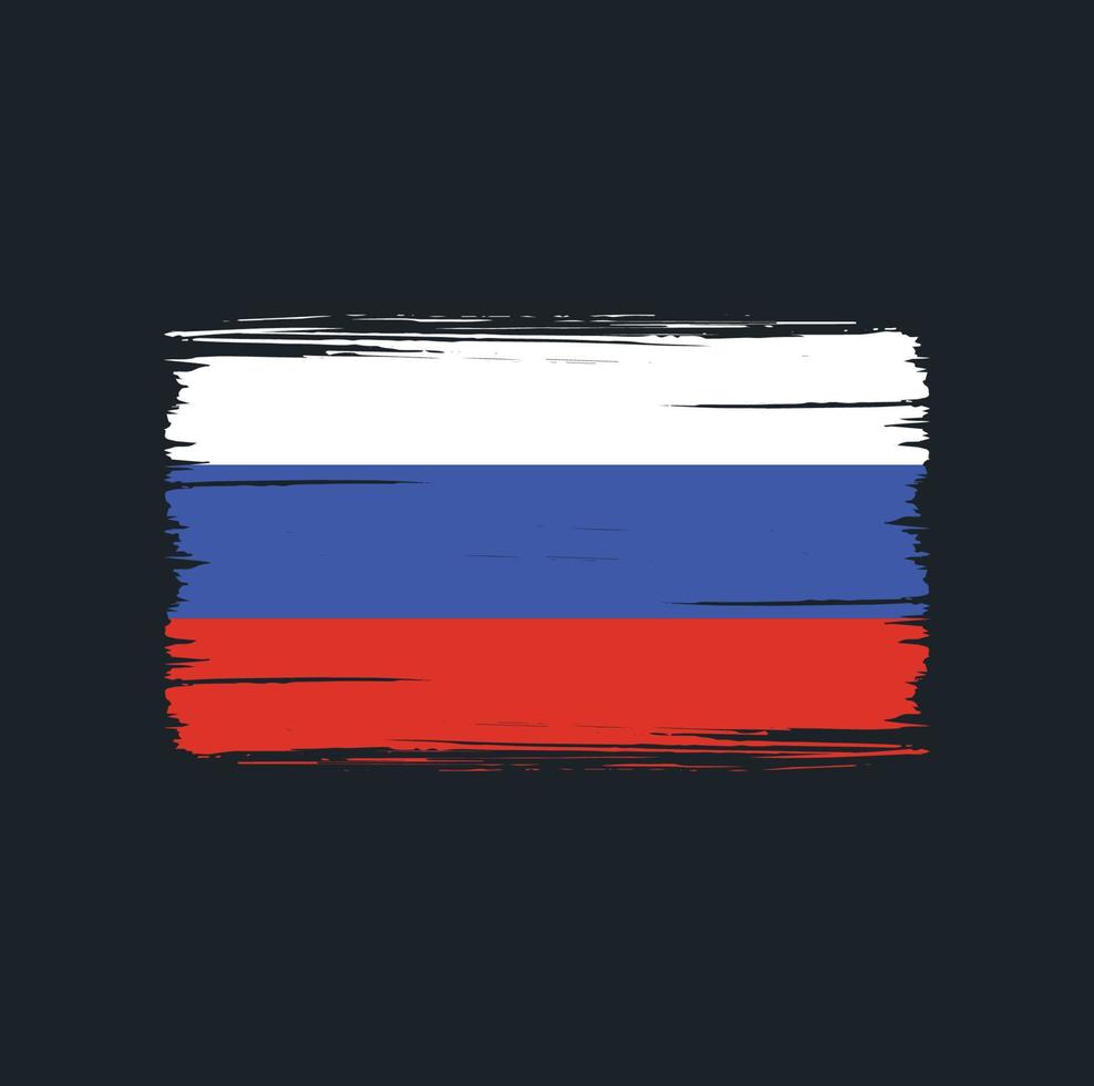 russland flagge pinselstriche. Nationalflagge vektor