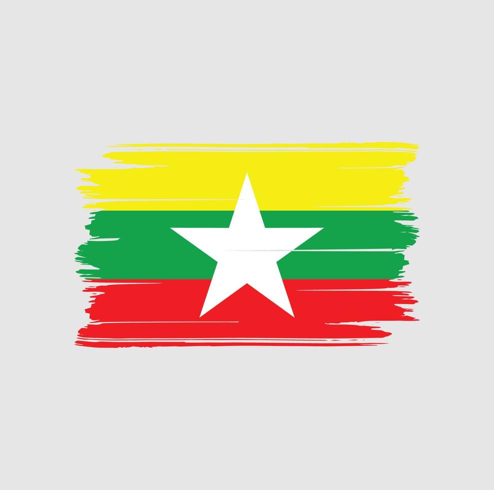 Bürste der Myanmar-Flagge. Nationalflagge vektor