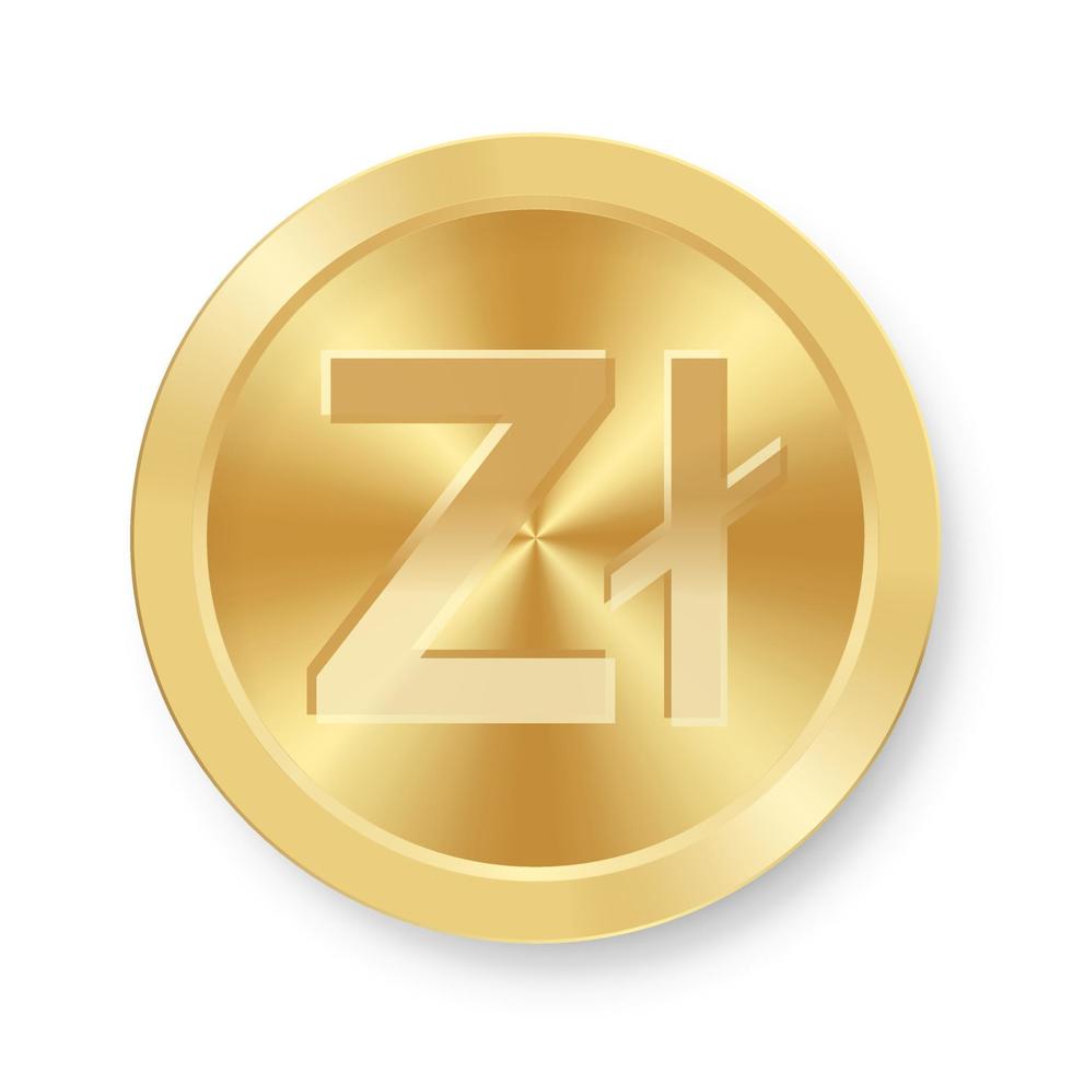 guldmynt av zloty begreppet internet webbvaluta vektor