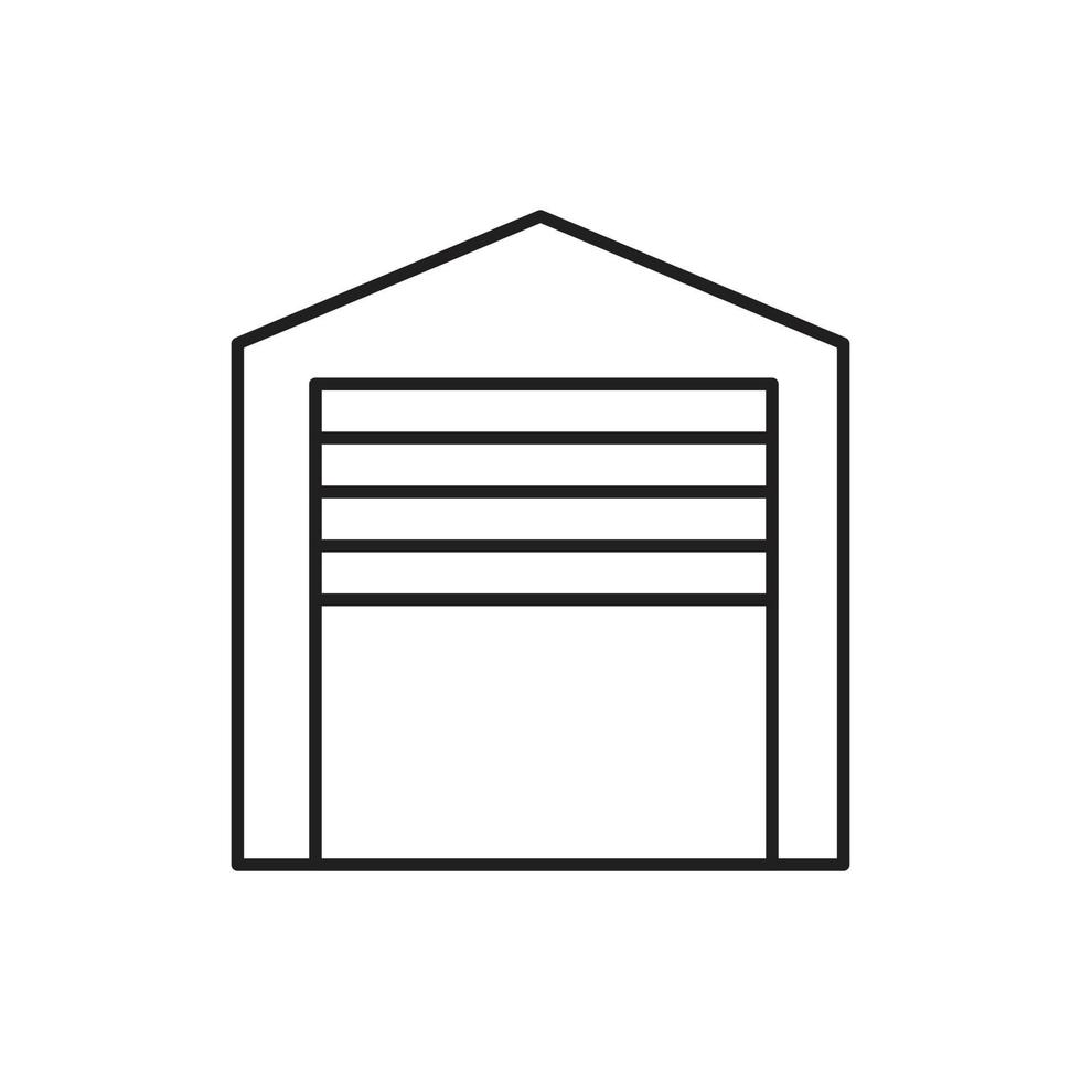 Garagensymbollinie für Website, Symbolpräsentation vektor
