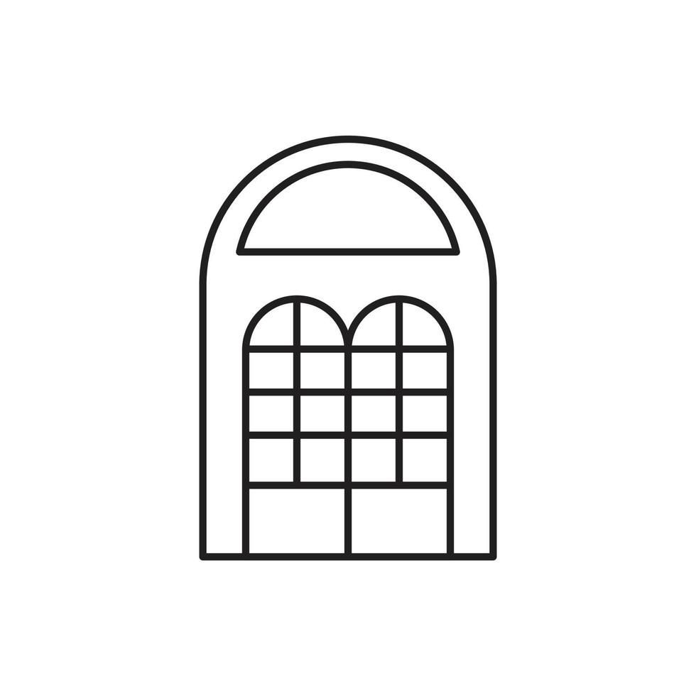 Gebäudesymbollinie für Website, Symbolpräsentation vektor