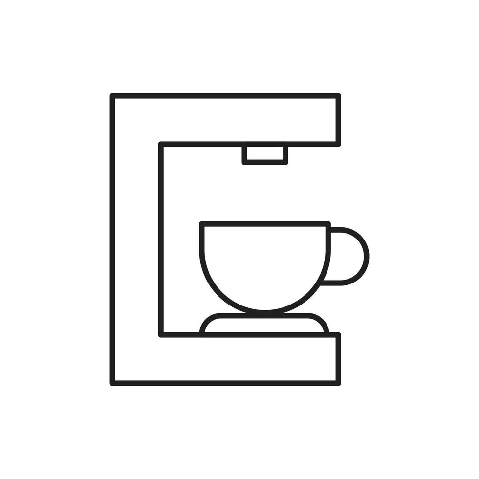 kaffemaskin ikon för webbplats, symbol, presentation vektor