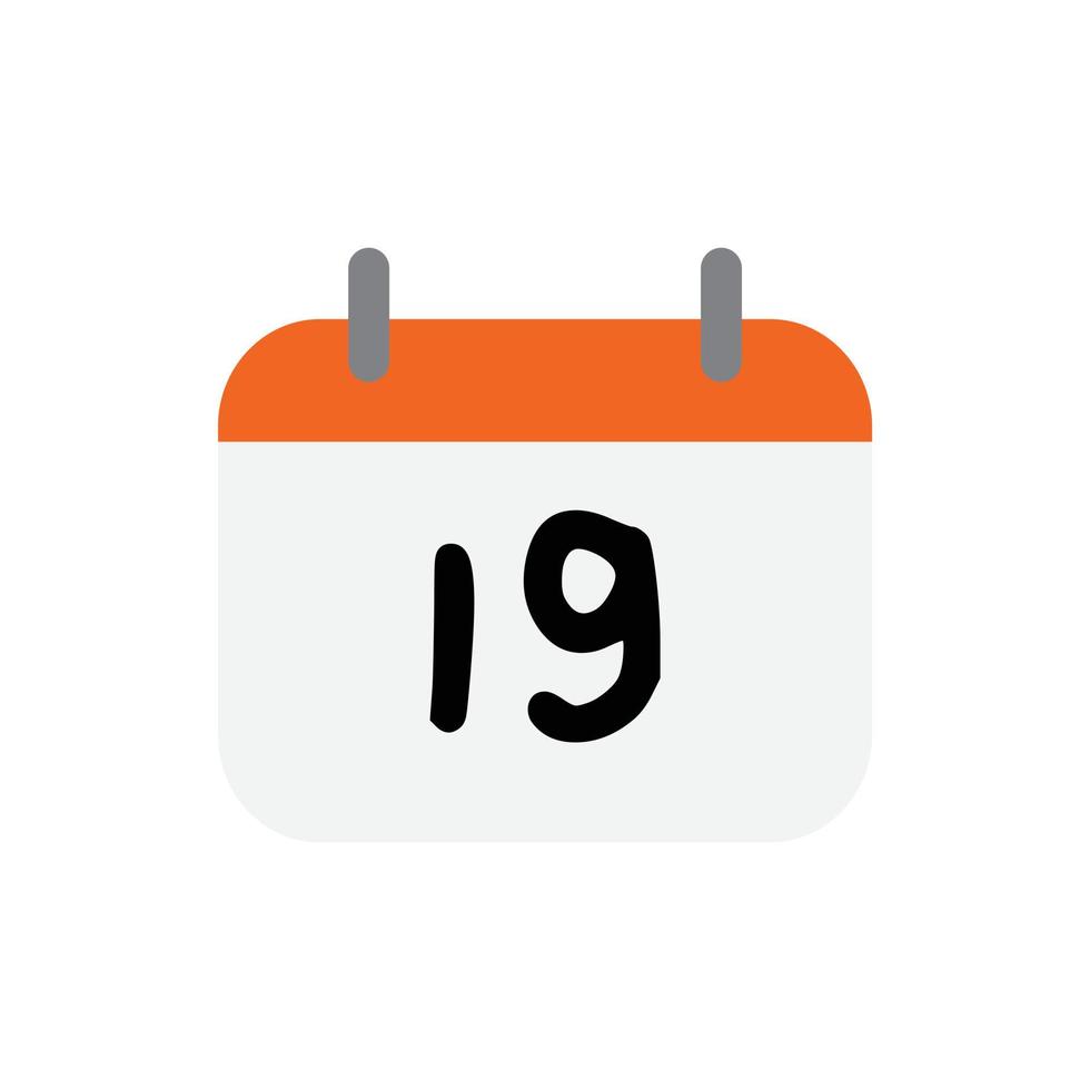 Vektorkalendertag 19 für Website, Lebenslauf, Präsentation vektor