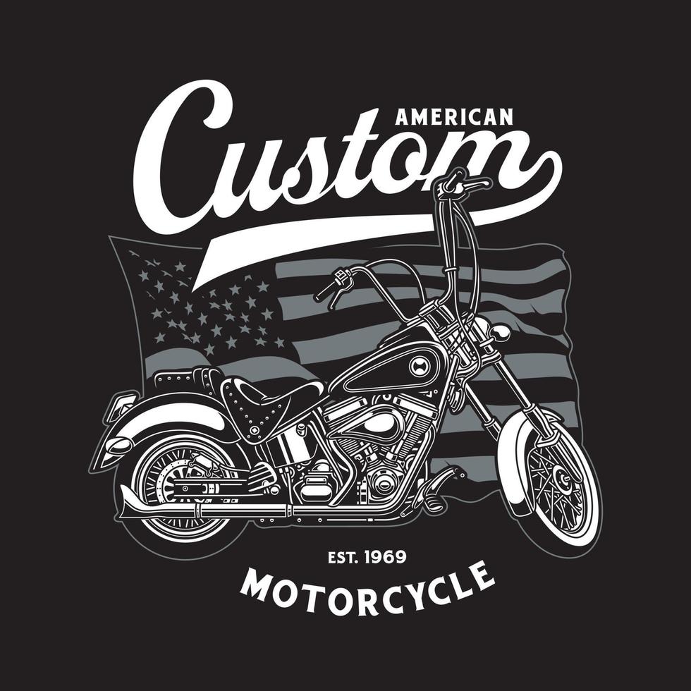 Vintage benutzerdefinierte amerikanische Motorrad-Emblem vektor