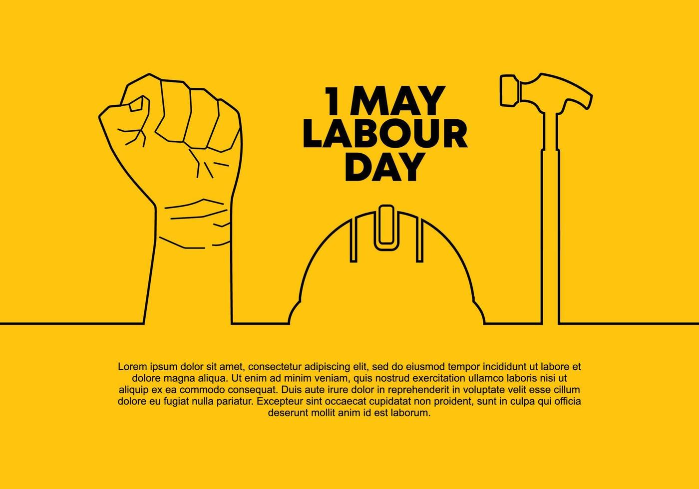 arbeitstag hintergrundbanner poster am 1. mai. vektor