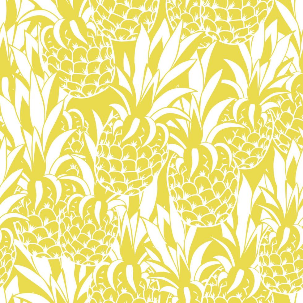 Ananas-Vektor-Hintergrund. Sommer bunter tropischer Textildruck. vektor