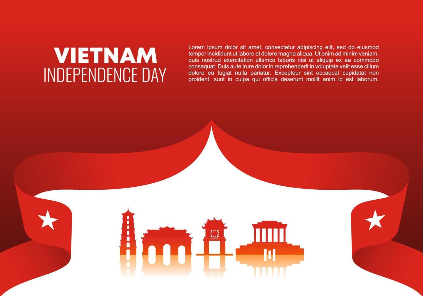 vietnam unabhängigkeitstag zur nationalen feier am 2. september. vektor