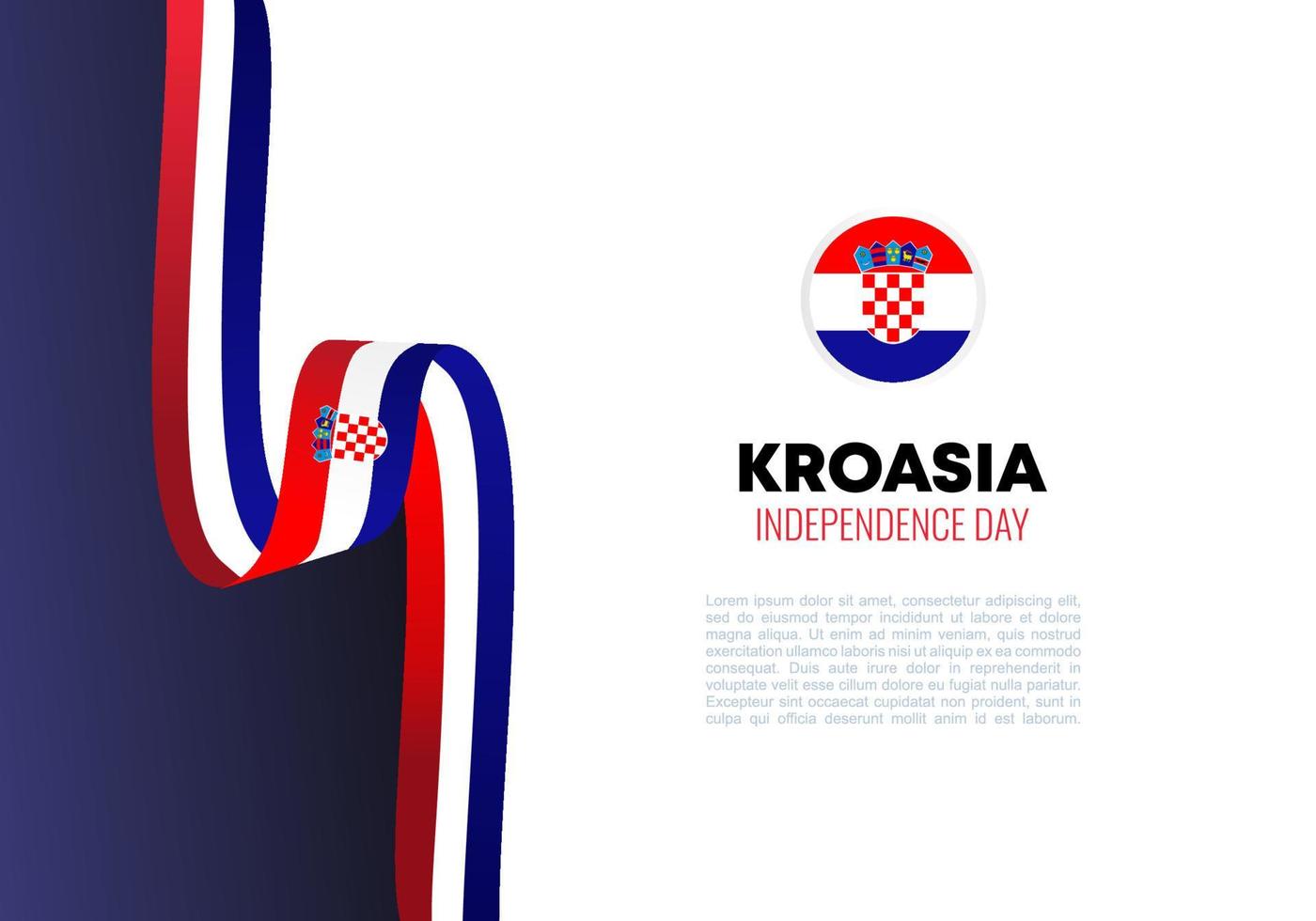 Kroatiens självständighetsdag bakgrund för nationellt firande 25 juni vektor
