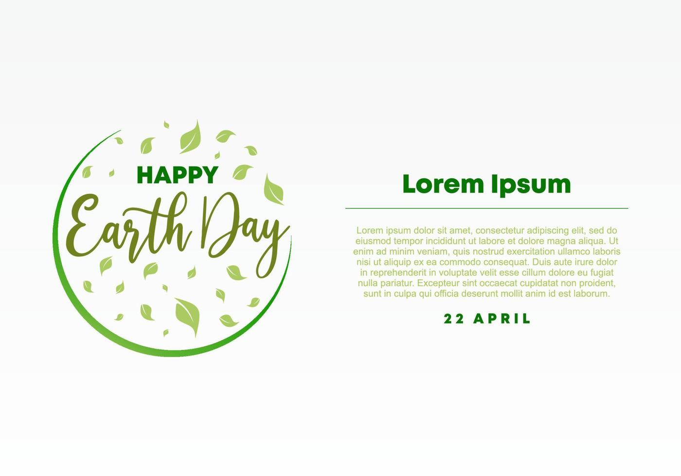 happy earth day banneraffisch för målsidesfirande den 22 april vektor