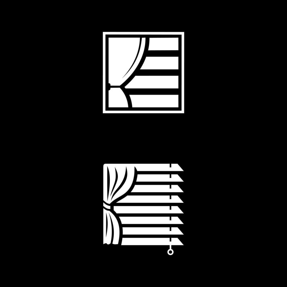 Jalousie. eine Illustration eines Jalousien-Logos für ein Innenausbau- oder Bauunternehmen vektor