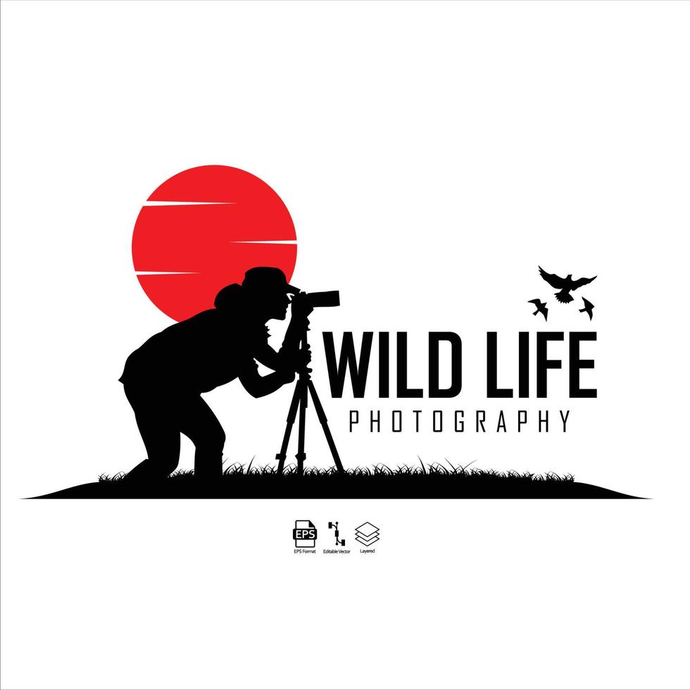 Logo-Vorlage für Wildtierfotografie, fertiges Format eps 10.eps vektor