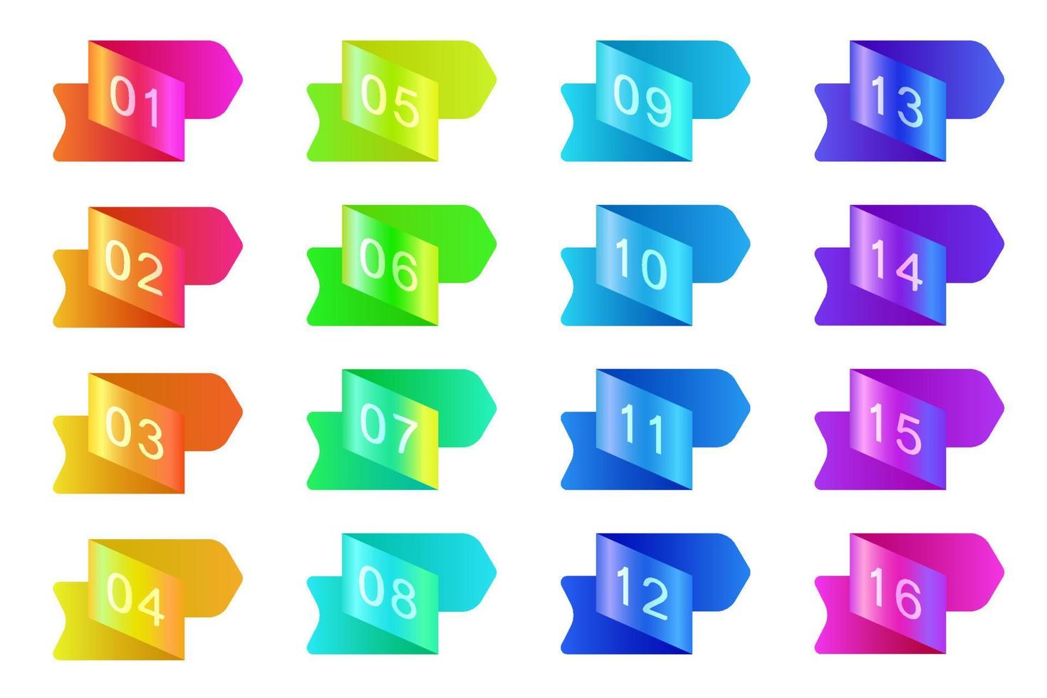 kula ikoner med nummer vektor set. lutning kulpunkter, isolerad på en vit bakgrund. 3D-rendering abstrakta former med siffror. antal kulpunkter set, vektor gradient markörer.