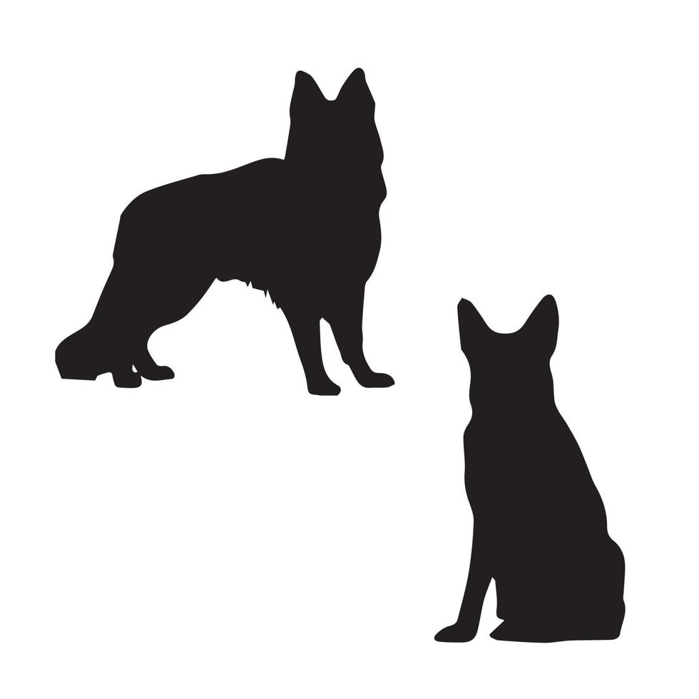 Deutscher Schäferhund Silhouette vektor