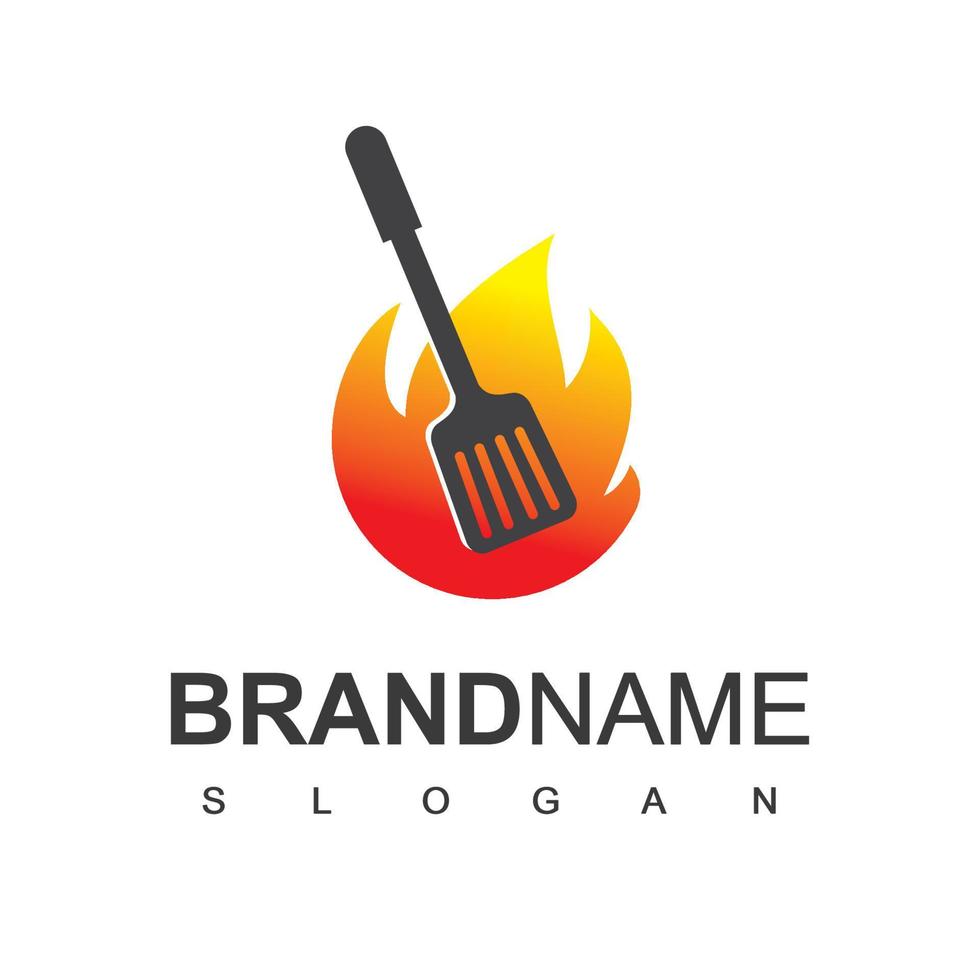 matlagning logotyp med spatel symbol vektor