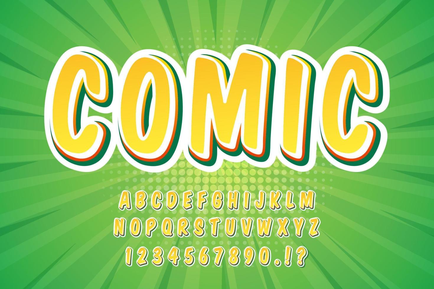 dekorative Comic-Schrift und Alphabet-Vektor vektor