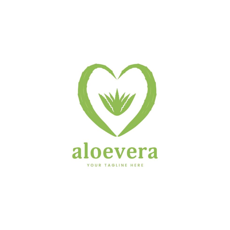 aloe vera kärlek logotyp ikon symbol vektor