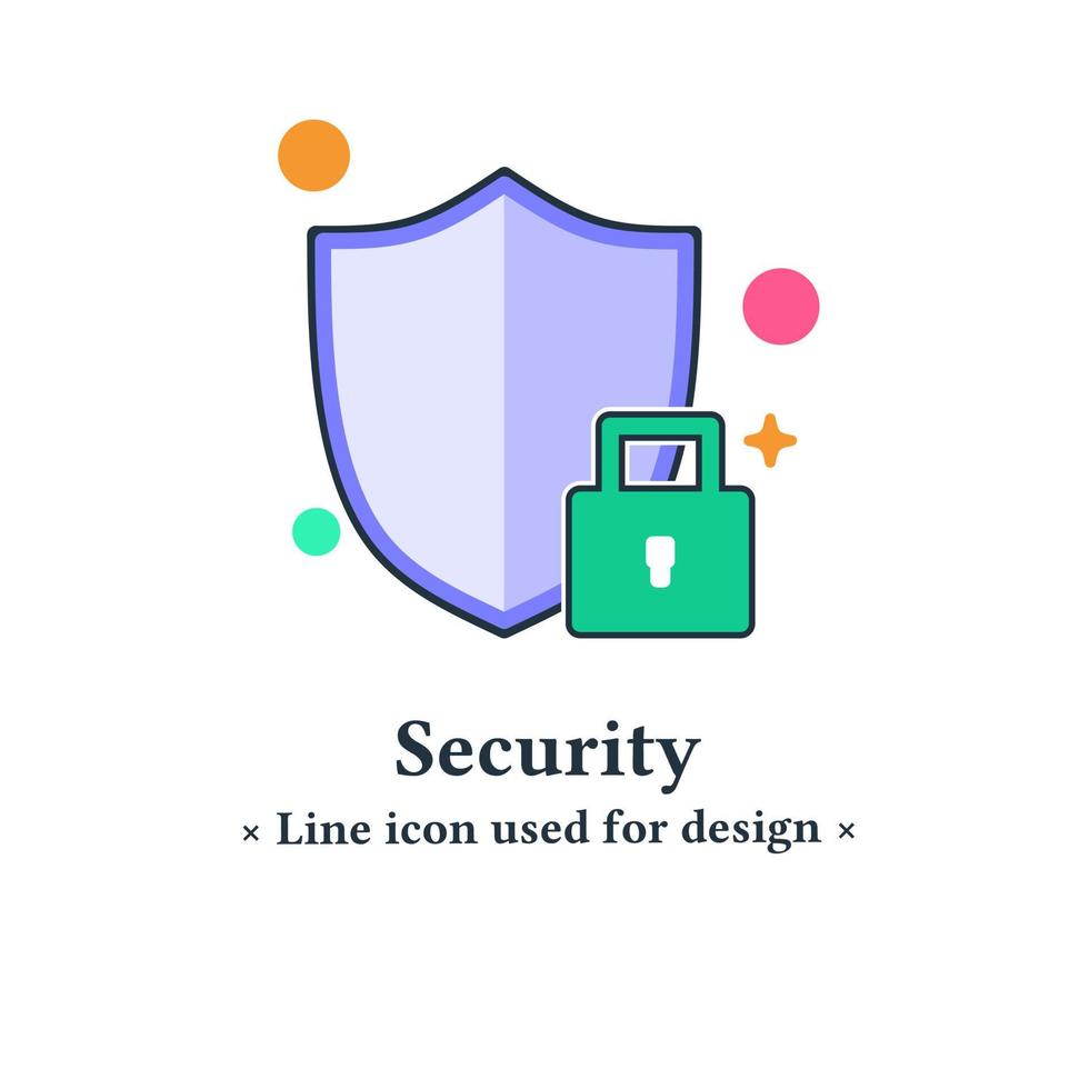 Schild-Farbsymbol isoliert auf weißem Hintergrund. Symbol für den Schutz personenbezogener Daten für Web- und mobile Anwendungen. vektor