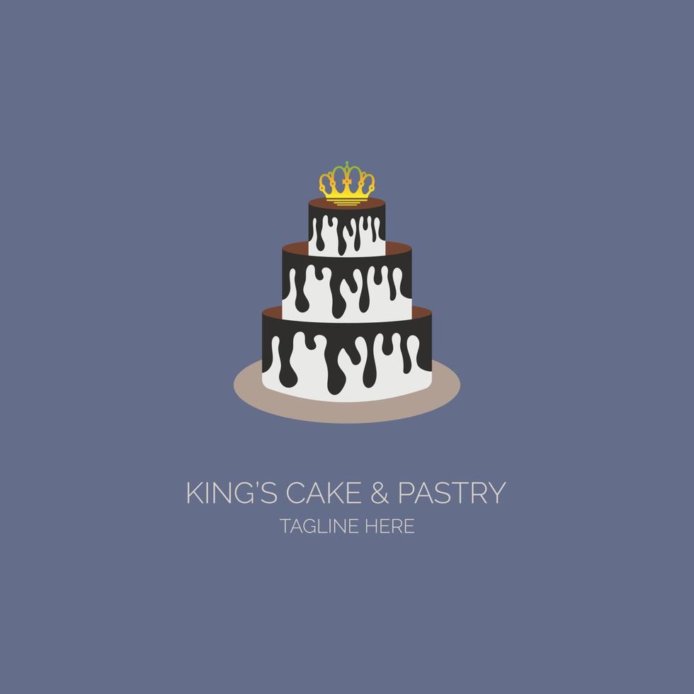 King Crown Cake Logo-Designvorlage für Marke oder Unternehmen und andere vektor