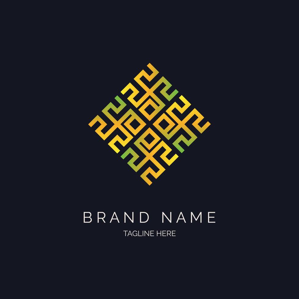 fyrkantig modern geometrisk logotyp ikon malldesign för varumärke eller företag och andra vektor