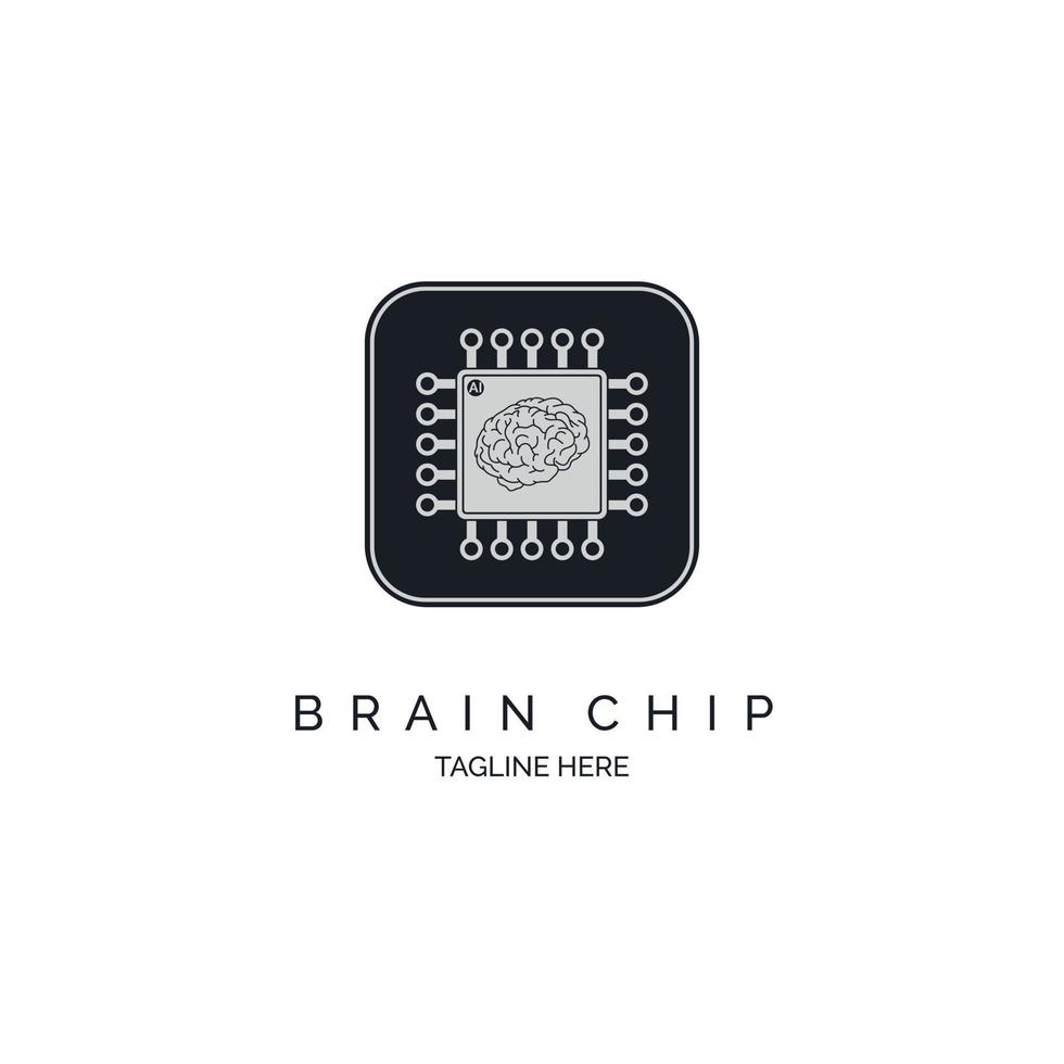 Brain Chip integrierte Schaltung Mikrochip CPU ai Smart Chip Logo Designvorlage für Marke oder Unternehmen und andere vektor