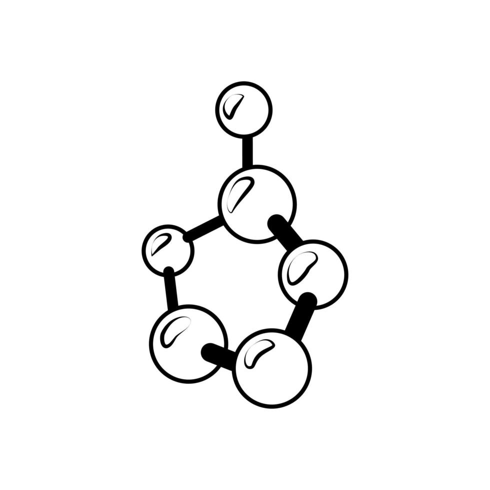 molekyl ikonen är på en vit isolerad bakgrund. vektor illustration.