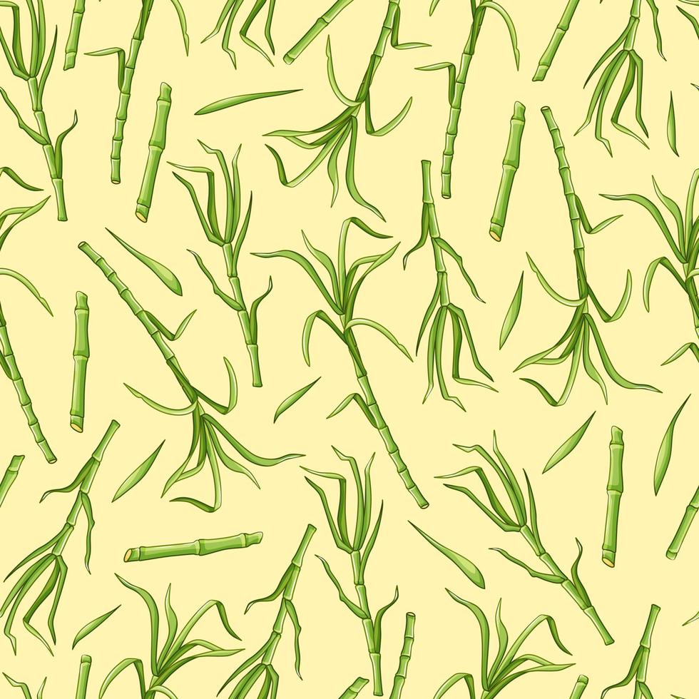 sockerrör sömlösa mönster. stjälkar och blad är en oändlig bakgrund. vektor illustration.