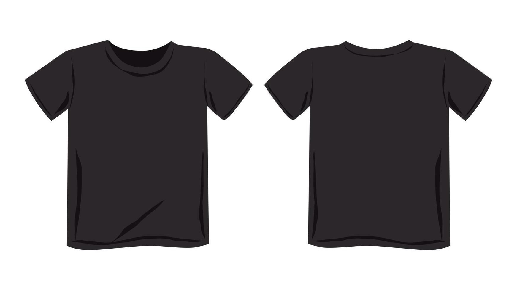 t-shirt mockup framifrån och bakifrån. klädmönster. vektor illustration.