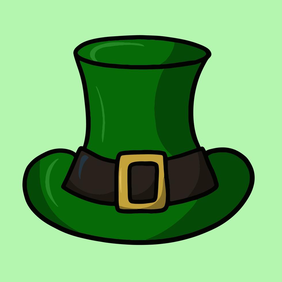 grön hatt, hög hatt, för st. Patricks dag. minimalistisk ritning, vektorillustration på en ljus bakgrund vektor