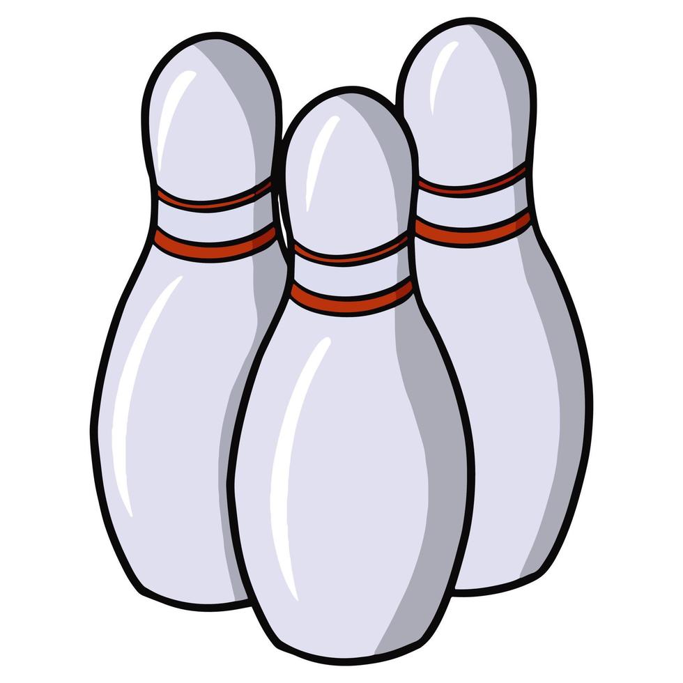 Licht-Bowling-Pins auf weißem Hintergrund. Vektor-Illustration. vektor