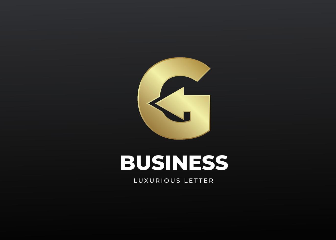 första bokstaven g logotyp design med lyxigt guld gradient koncept vektor