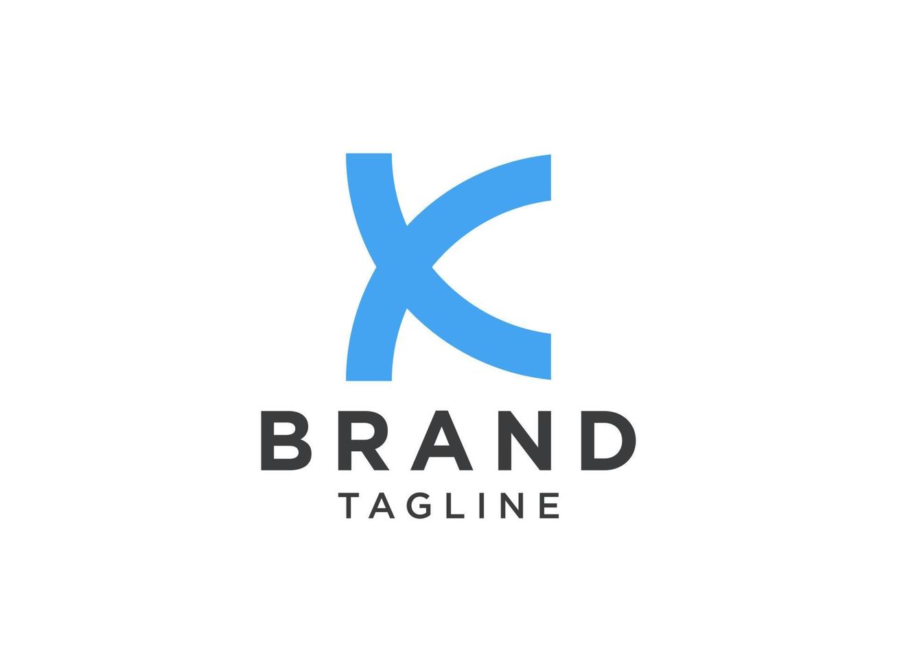 abstraktes anfangsbuchstabe k-logo. blauer geometrischer pfeillinienstil. verwendbar für Geschäfts- und Technologielogos. flaches Vektor-Logo-Design-Vorlagenelement. vektor