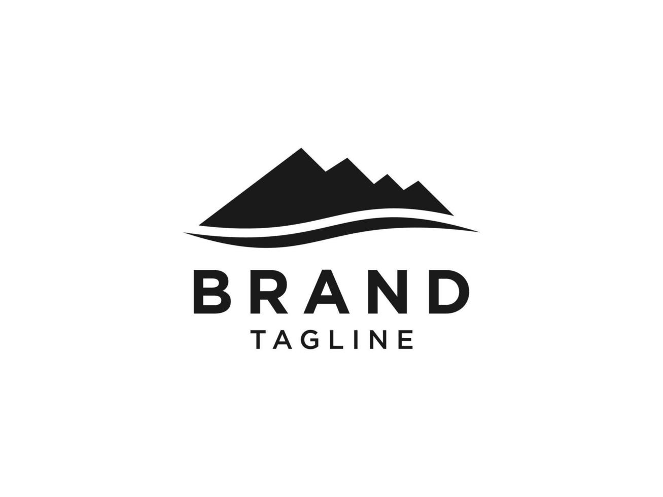 abstrakt berg logotyp. svart form berg siluett med kontur stil kombination isolerad på vit bakgrund. platt vektor logotyp designmall element.