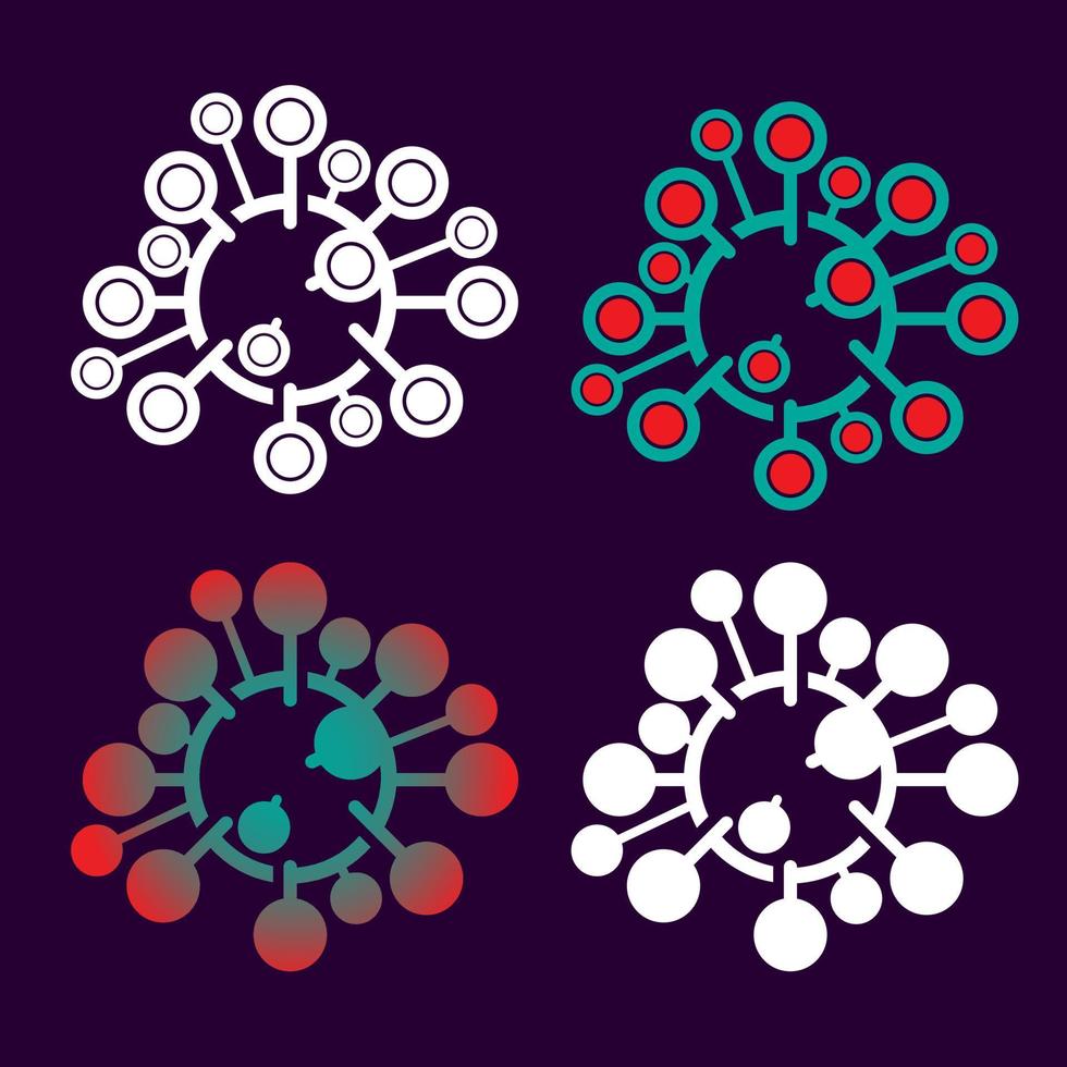 gesetzte vektorillustration des corona-virus-symbols vektor