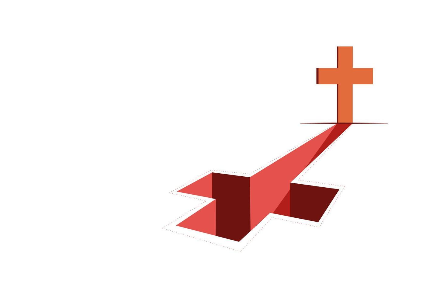 Kreuz-Vektor-Illustration mit Löchern auf weißem Hintergrund vektor