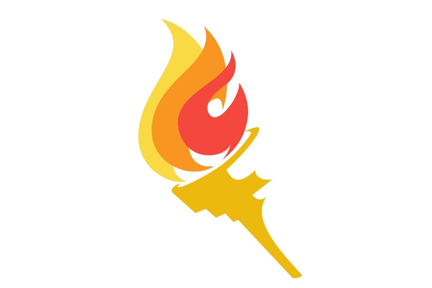 bunte Flamme mit Symbol auf weißem Hintergrund isoliert vektor