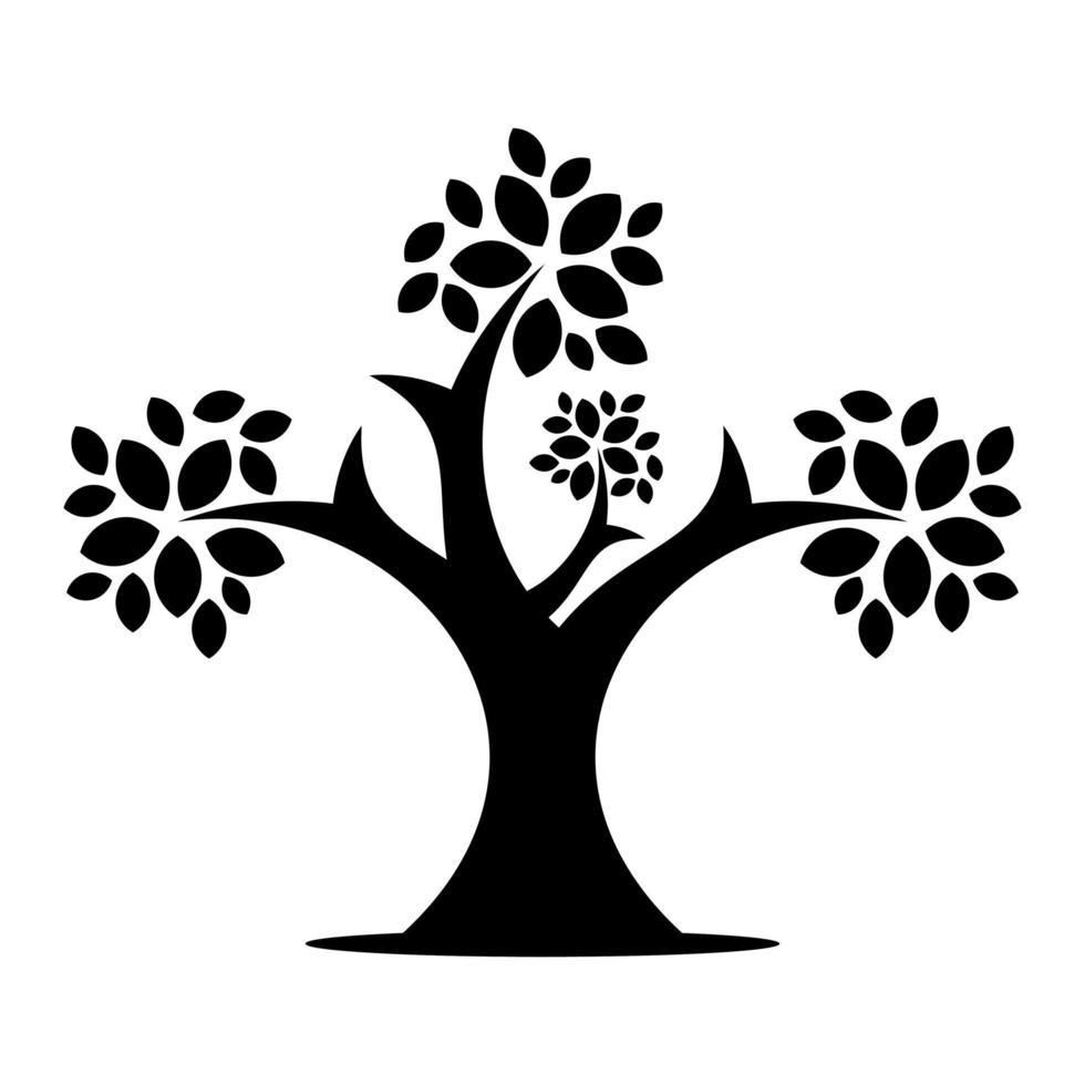 siluett träd färgglada logotyp formgivningsmall vektor