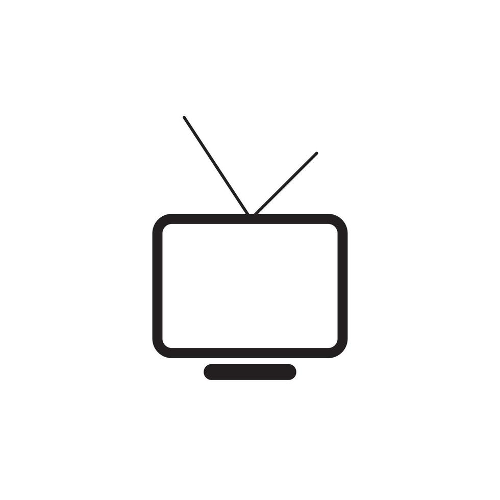 tv, tv-ikonen vektor i monokrom stil