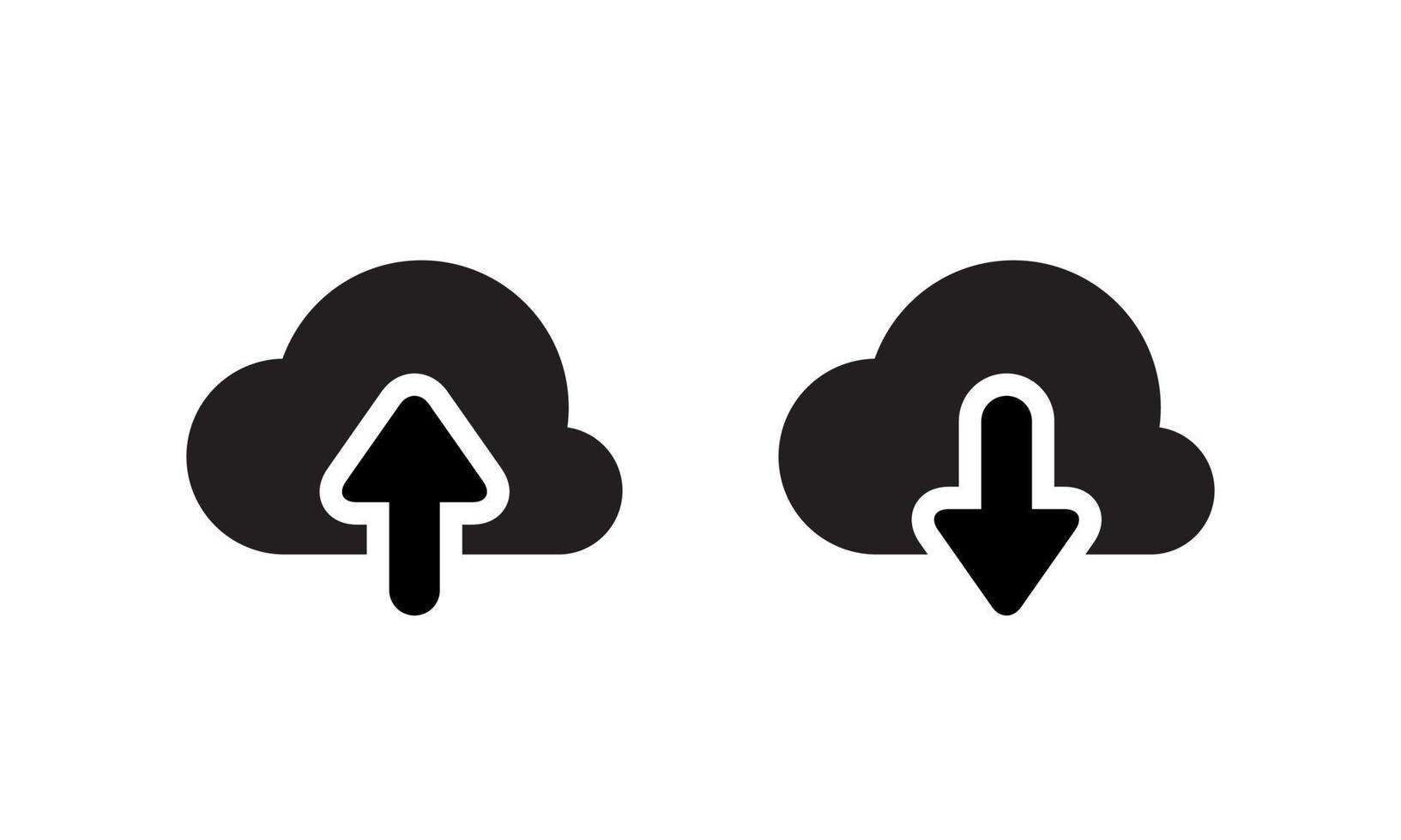 moln uppladdning och nedladdning ikon vektor i trendig stil