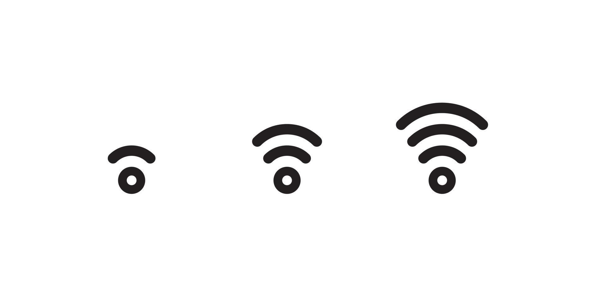 Wi-Fi-Signal, Symbolvektor für drahtloses Fidelity-Netzwerk in modernem Linienstil vektor