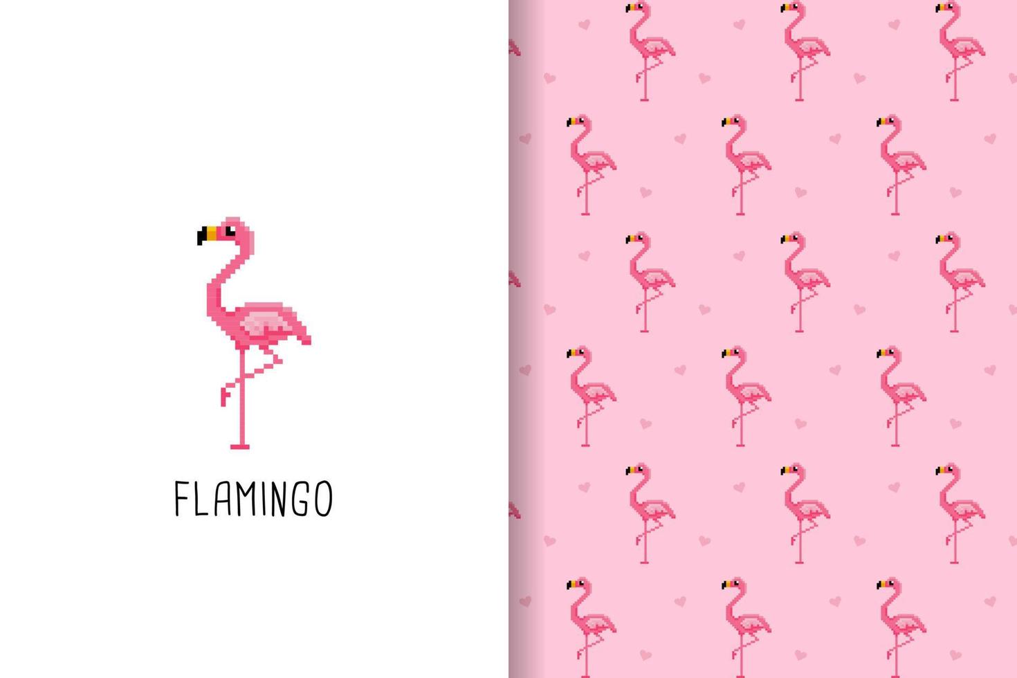 flamingo mönster med rosa bakgrund vektor