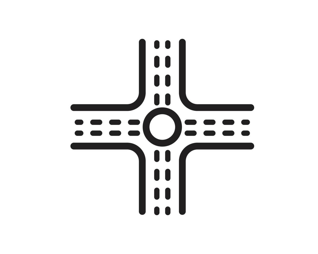 Kreuzung Straße Symbol Design flachen Stil vektor