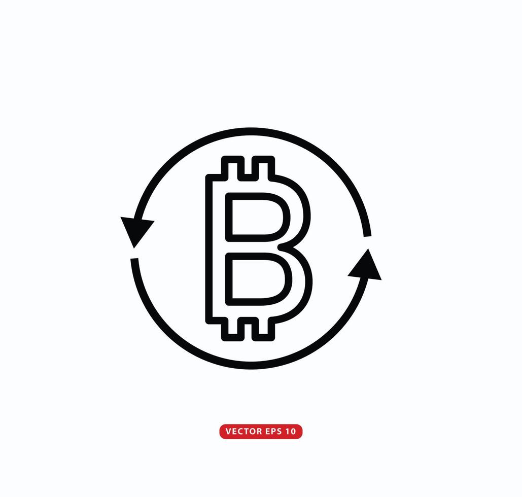 Krypto-Währung Bitcoin-Symbol Vektor-Logo-Vorlage vektor