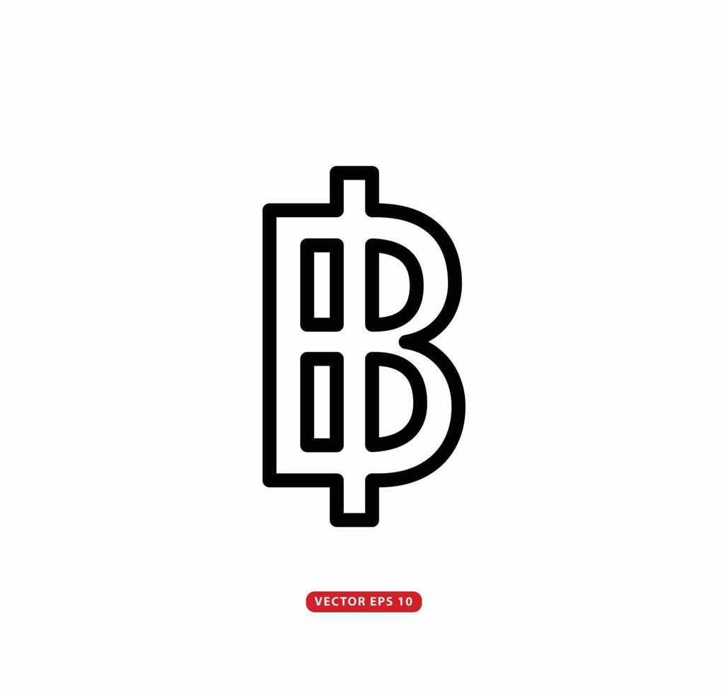 kryptovaluta bitcoin ikon vektor logotyp mall