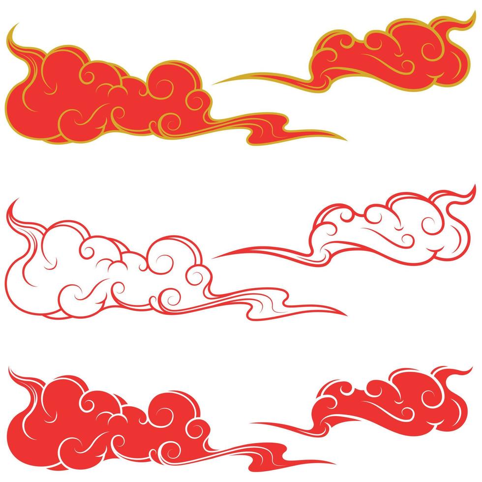 Wolkendesign im japanischen Stil vektor