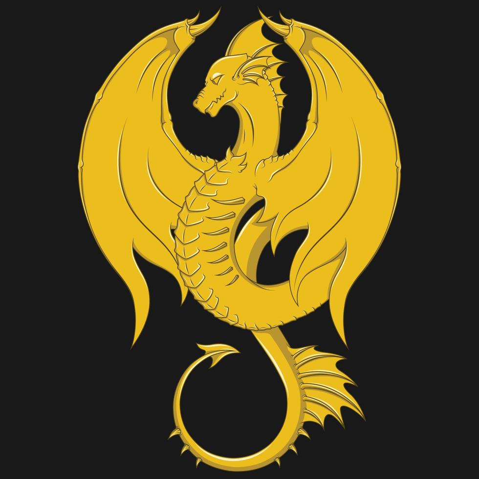 gyllene drake vektor design