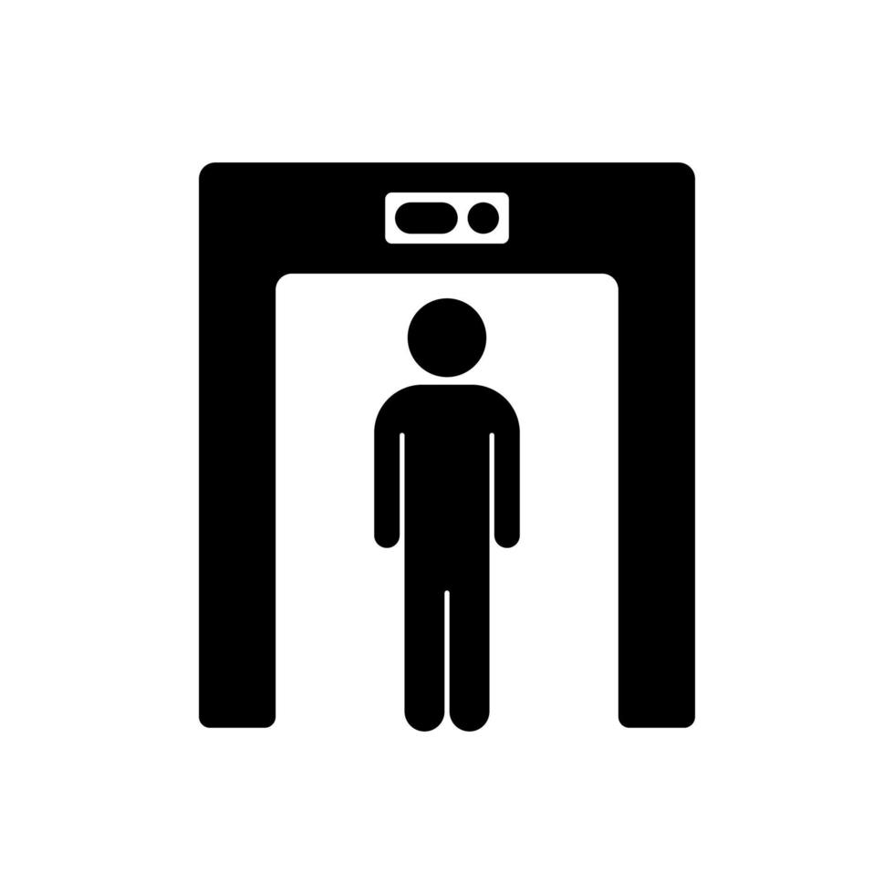 Vektorsymbol für die Sicherheitskontrolle des Flughafens auf weißem Hintergrund vektor