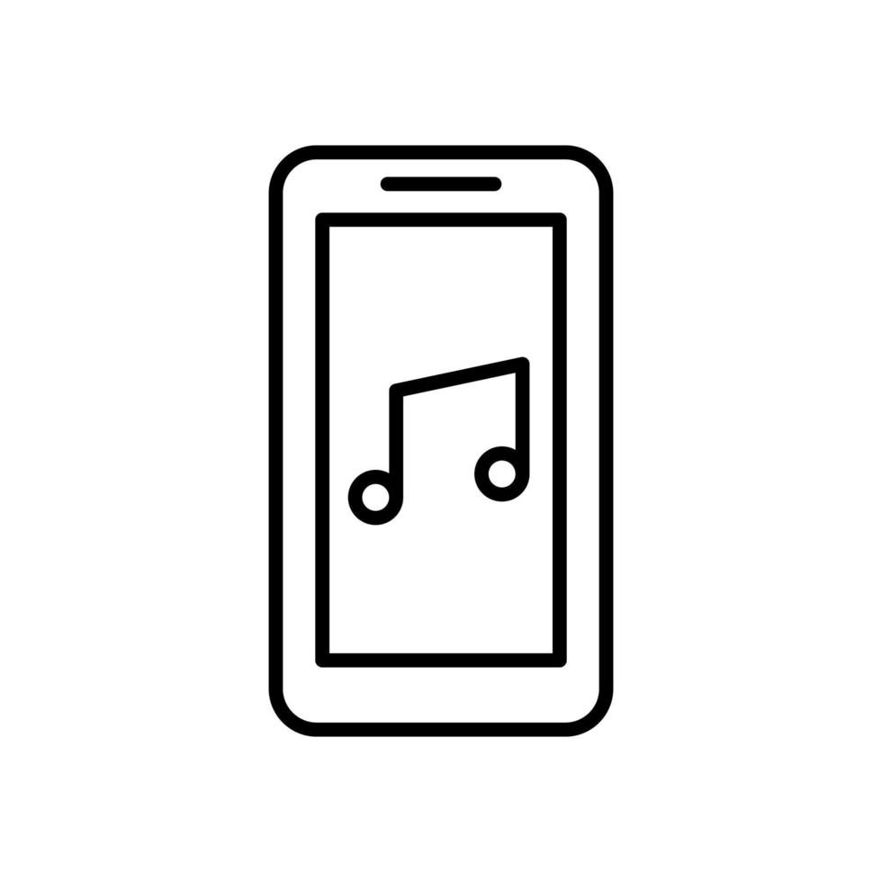Telefon Musiklinie Vektorsymbol auf weißem Hintergrund vektor