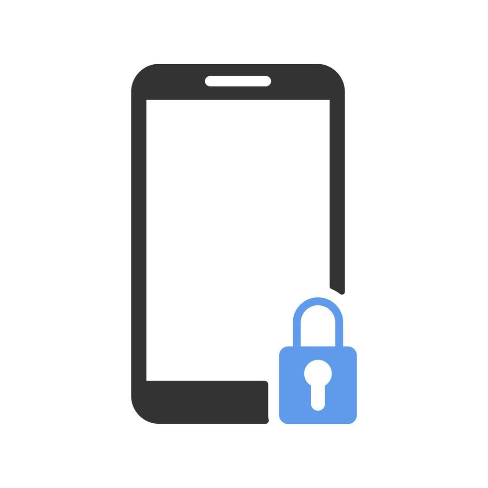 smartphone och blå låst hänglås vektor ikon