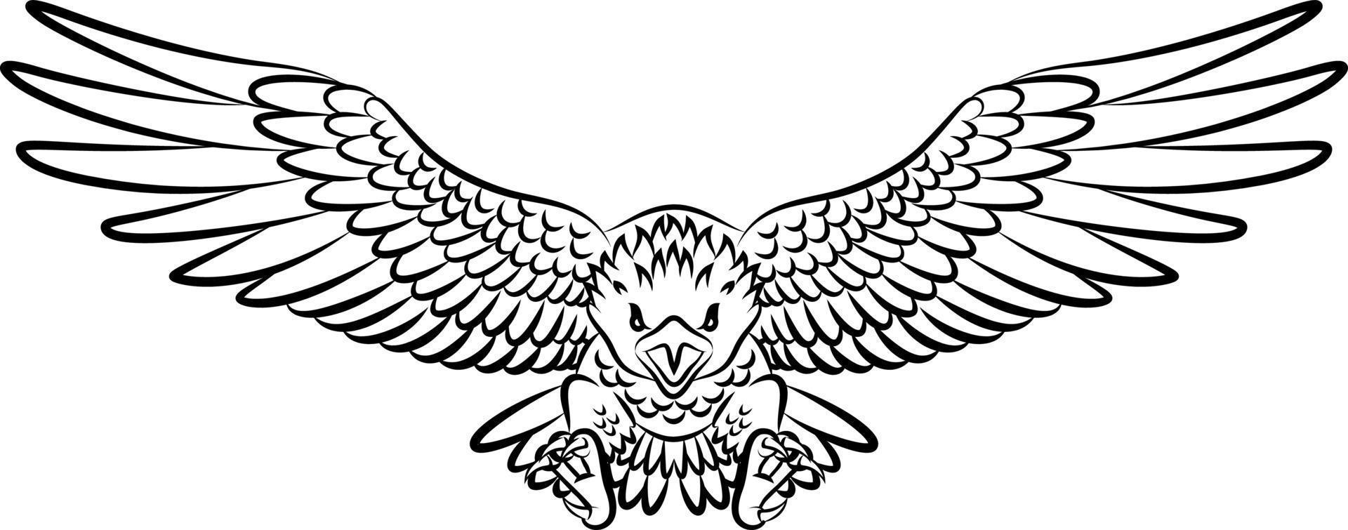 Stammes-Adler-Tätowierung isoliert auf weißem Hintergrund vektor