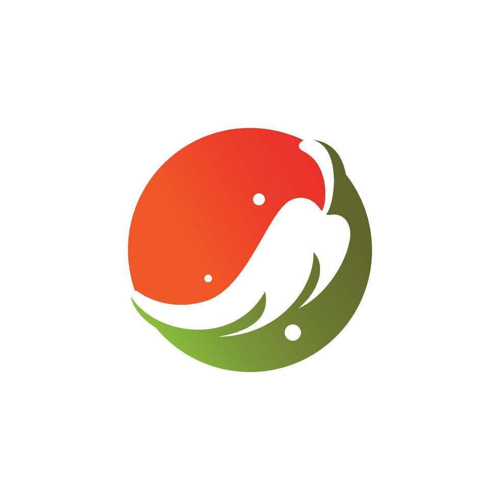 Chili Logo Vektor würzige Lebensmittelsymbolvorlage
